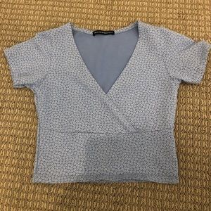 Blue floral brandy shirt